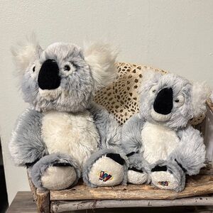 PRE OWNED NO CODES WEBKINZ & LIL KINZ GANZ Gray and White Koalas Plush